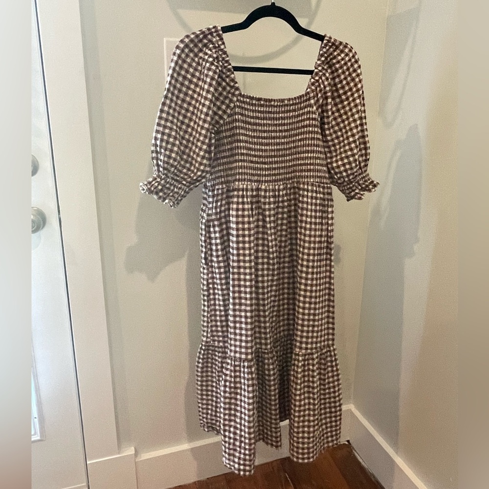 Madewell gingham smock dress